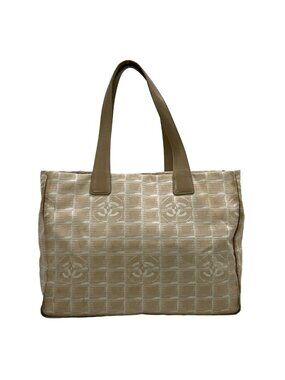 Chanel Tote Bag New Travel Line MM Beige Ivory Leather